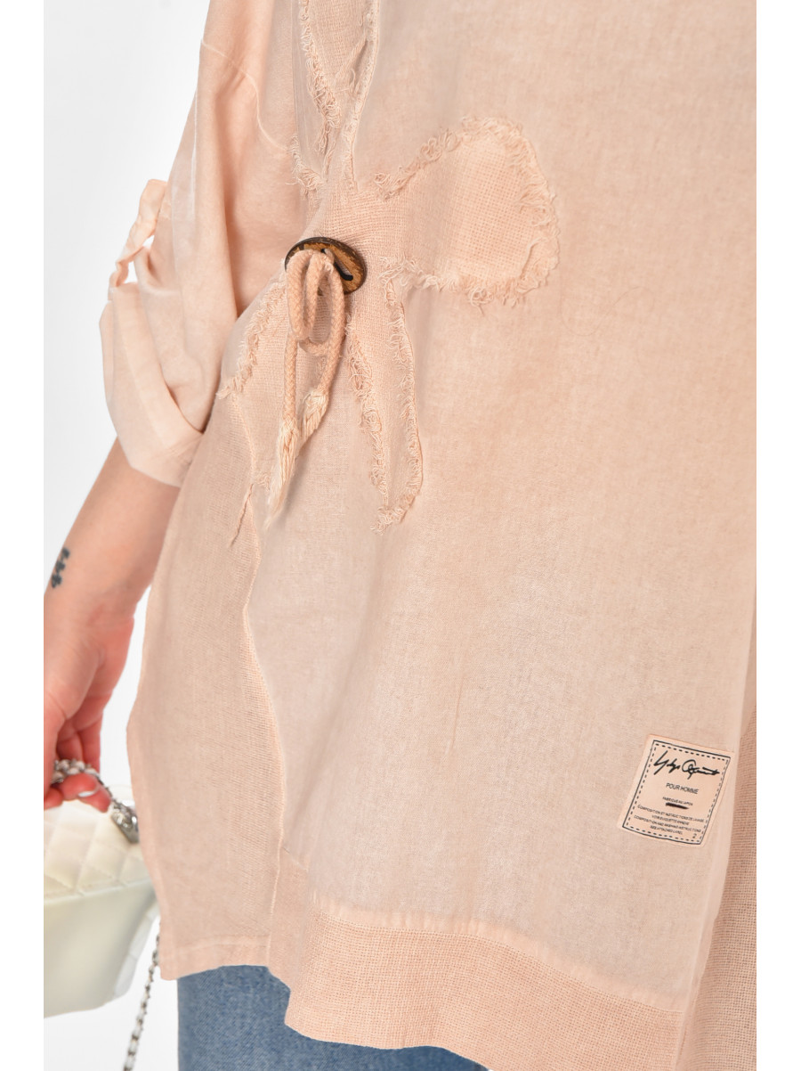 Блуза женская полубатальная бежевого цвета 213533C