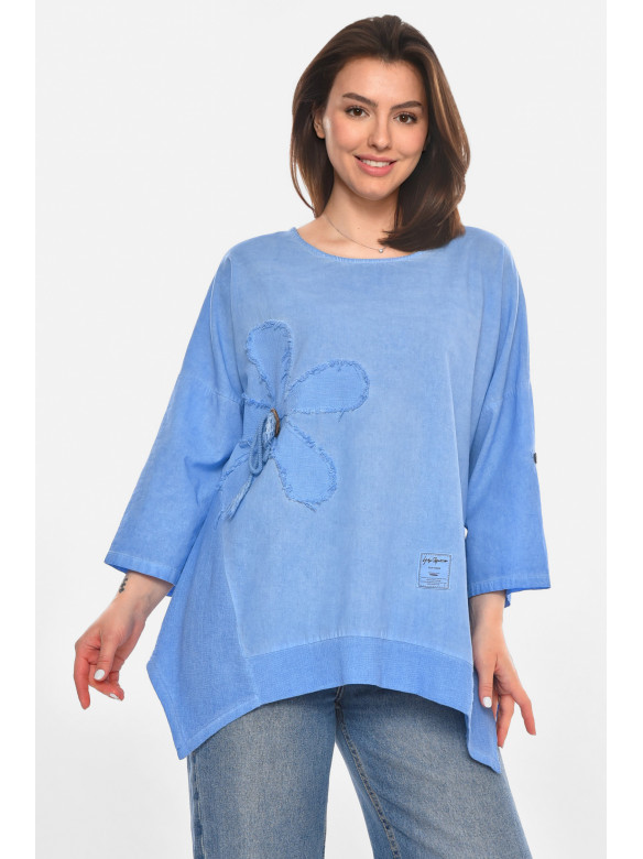 Блуза женская полубатальная голубого цвета 213534C