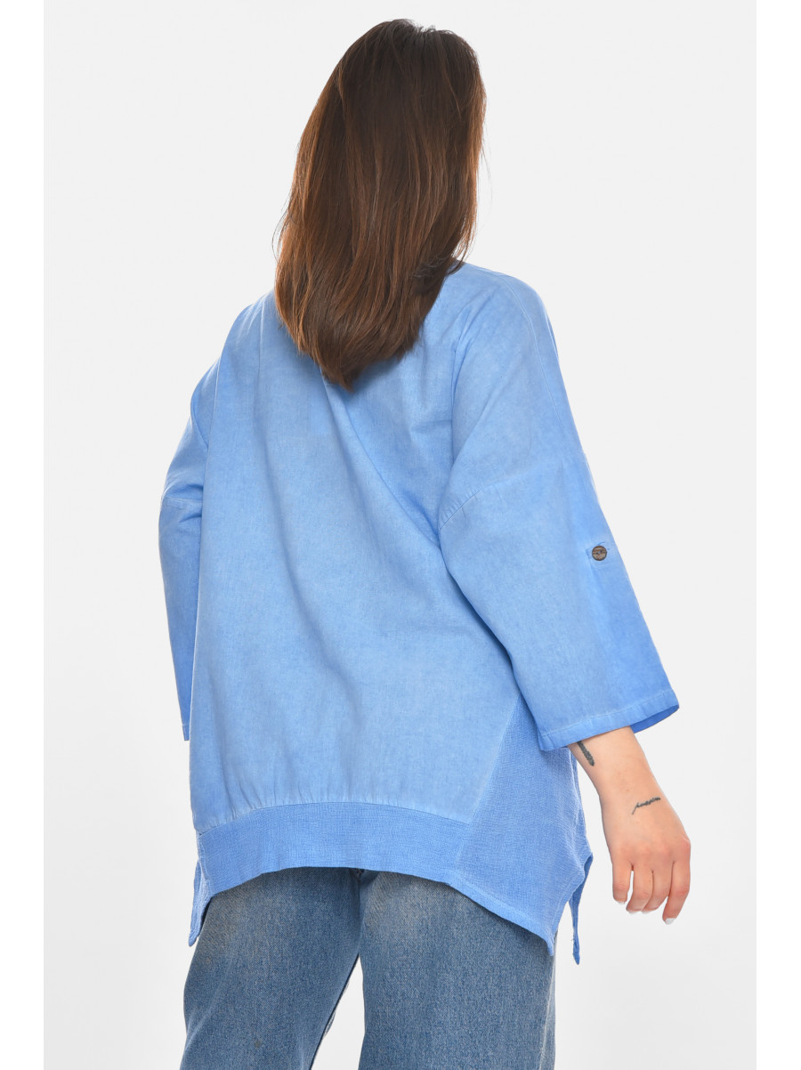 Блуза женская полубатальная голубого цвета 213534C