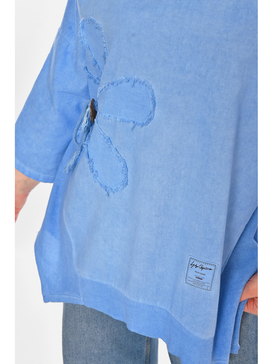 Блуза женская полубатальная голубого цвета 213534C