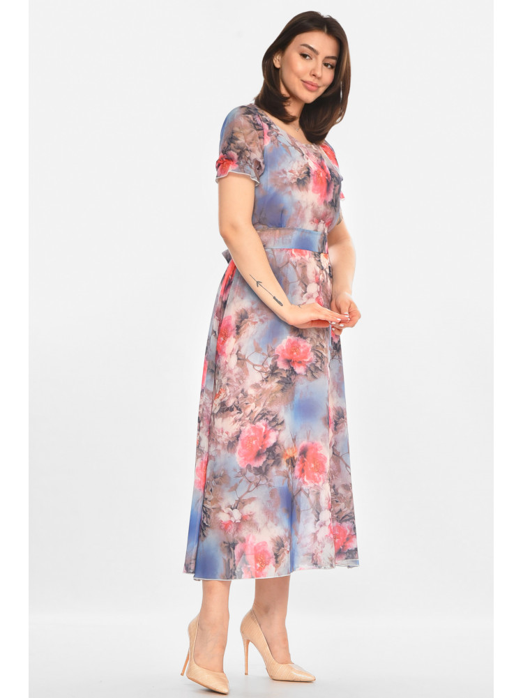 Платье женское розового цвета с принтом 213537C