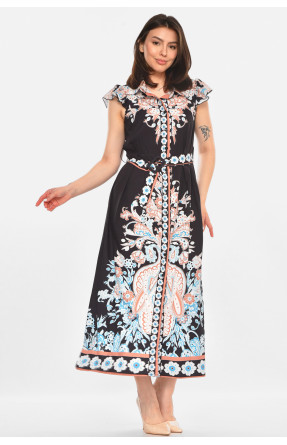 Сукня жіноча чорного кольору з принтом 213538C