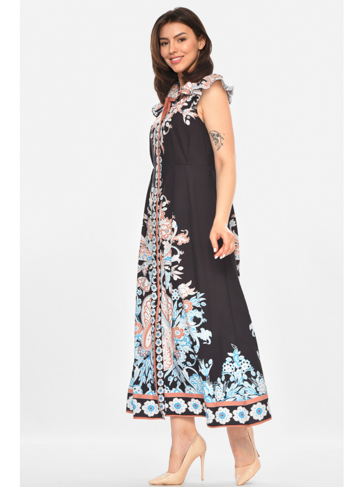 Платье женское черного цвета с принтом 213538C