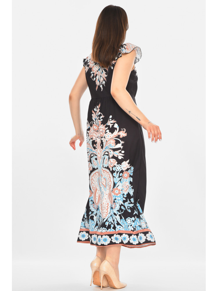 Платье женское черного цвета с принтом 213538C