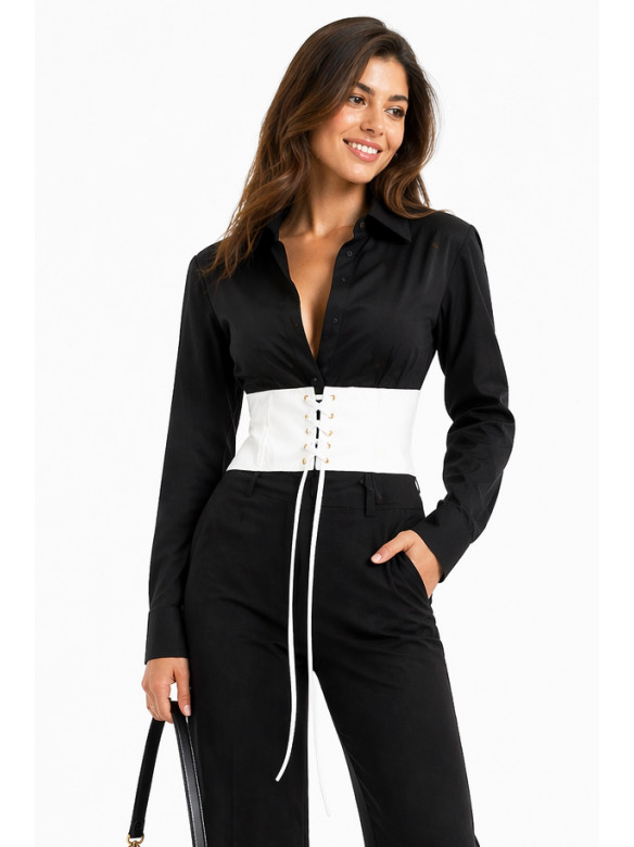 Корсет женский однотонный белого цвета 213554C