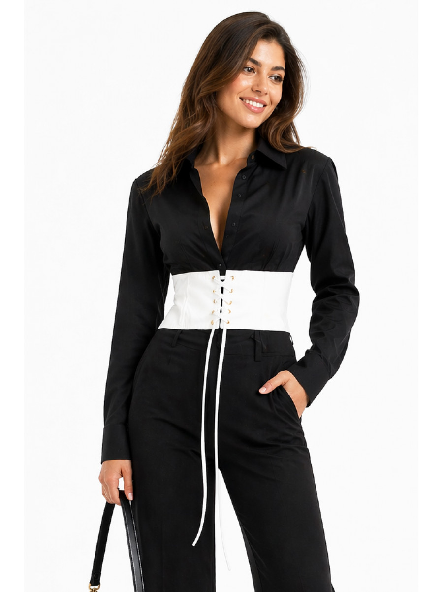 Корсет женский однотонный белого цвета 213554C