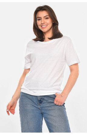 Футболка женская однотонная белого цвета 213567C