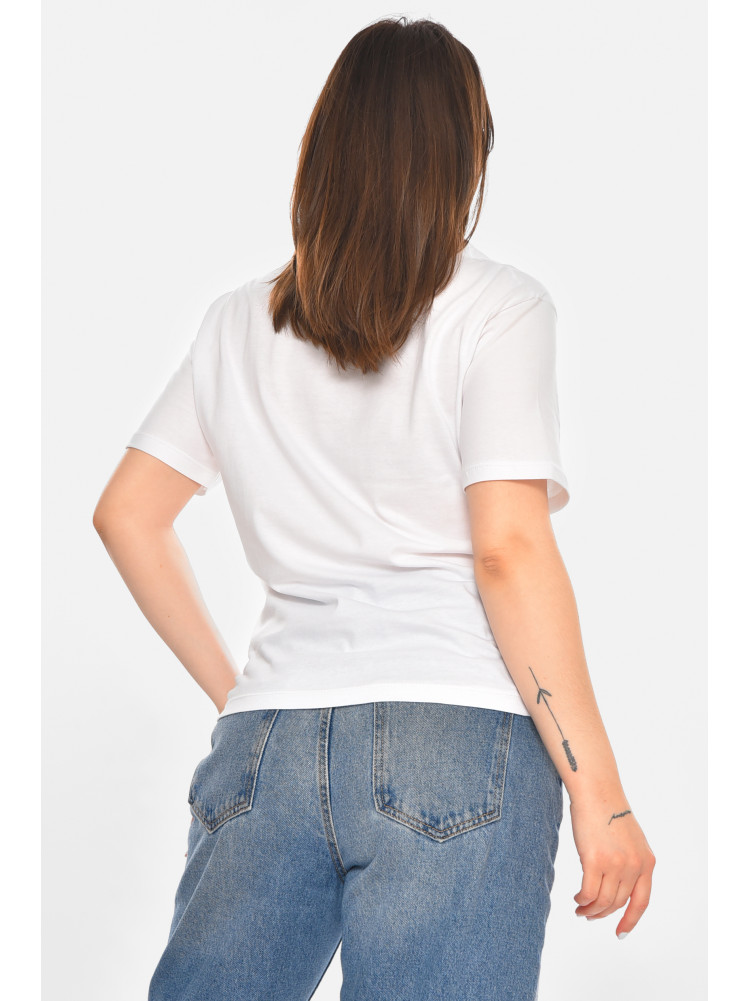 Футболка женская однотонная белого цвета 213567C