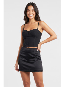 Топ жіночий однотонний чорного кольору 213611C