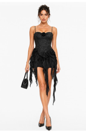 Топ женский однотонный черного цвета 213621C