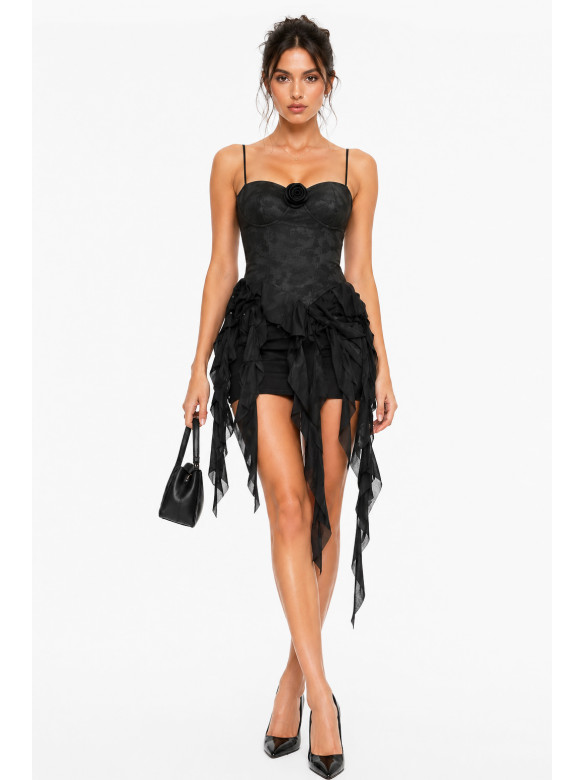 Топ жіночий однотонний чорного кольору 213621C