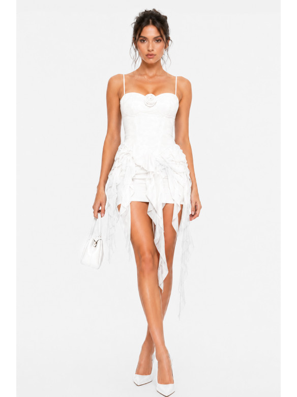 Топ женский однотонный белого цвета 213622C