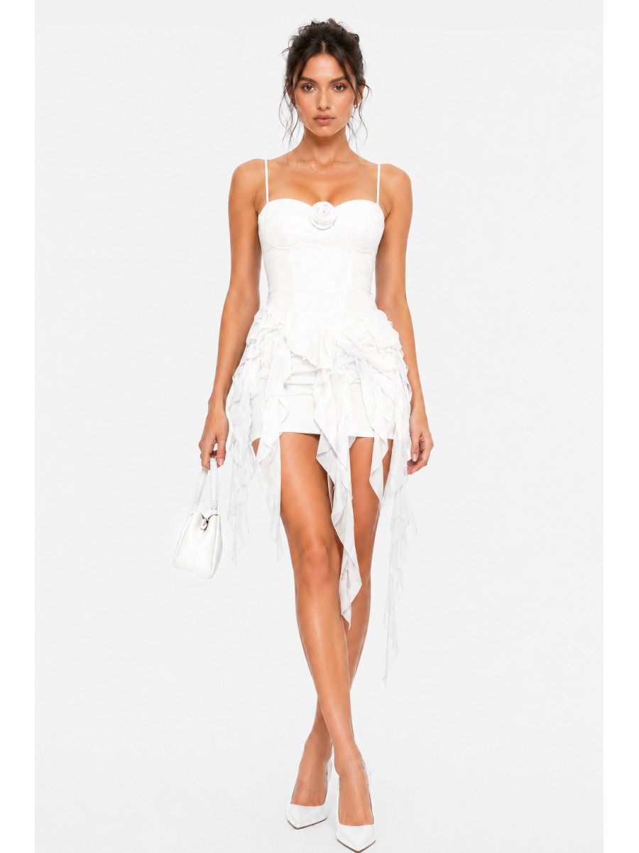 Топ женский однотонный белого цвета 213622C