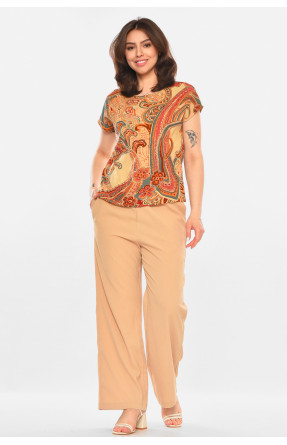 Костюм женский бежевого цвета с принтом 213634C