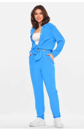 Костюм женский однотонный синего цвета 213638C