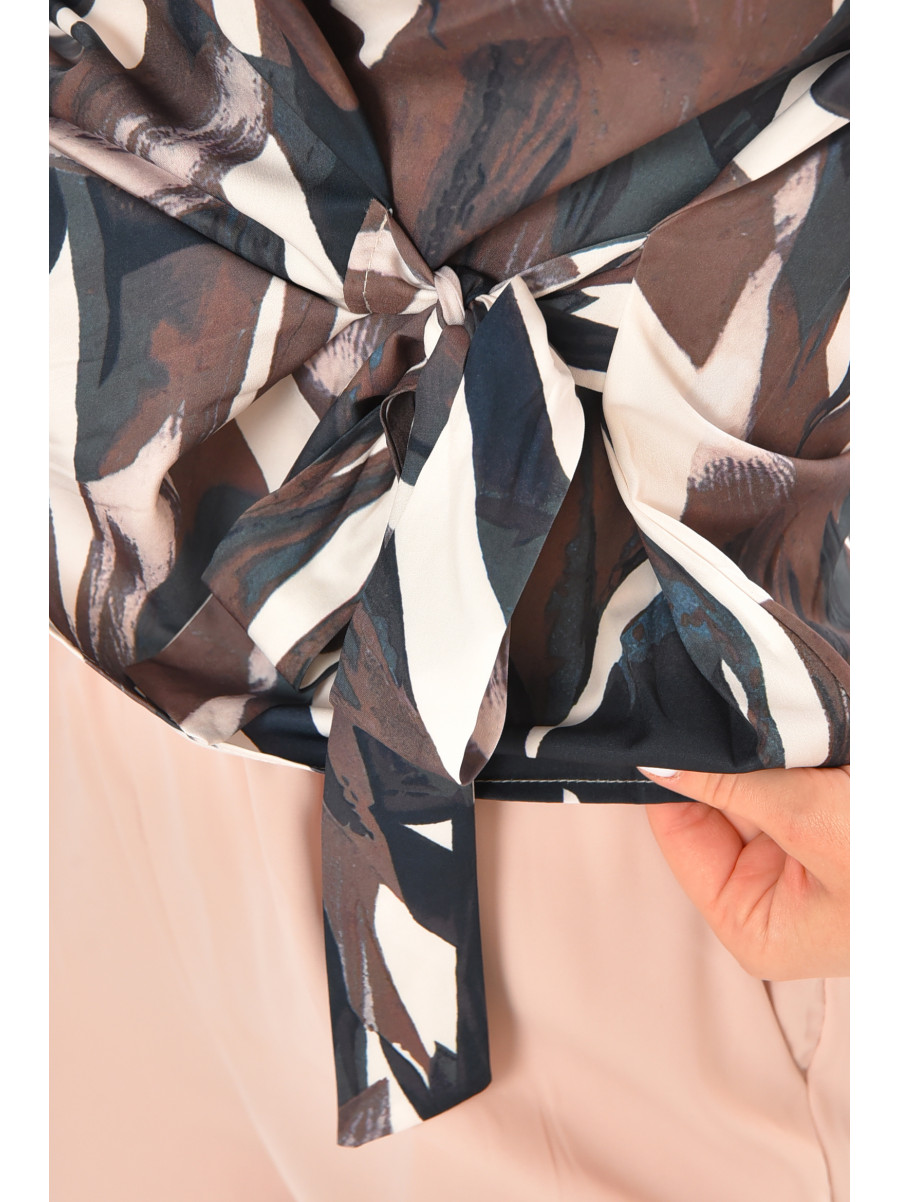 Костюм женский бежевого цвета с принтом 213639C