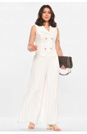 Костюм женский однотонный белого цвета 213648C