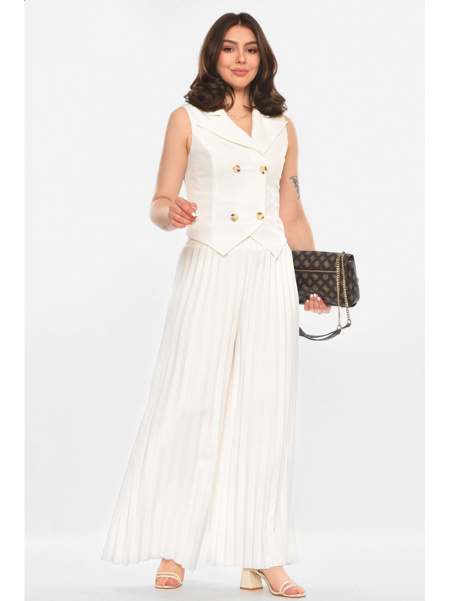 Костюм женский однотонный белого цвета 213648C