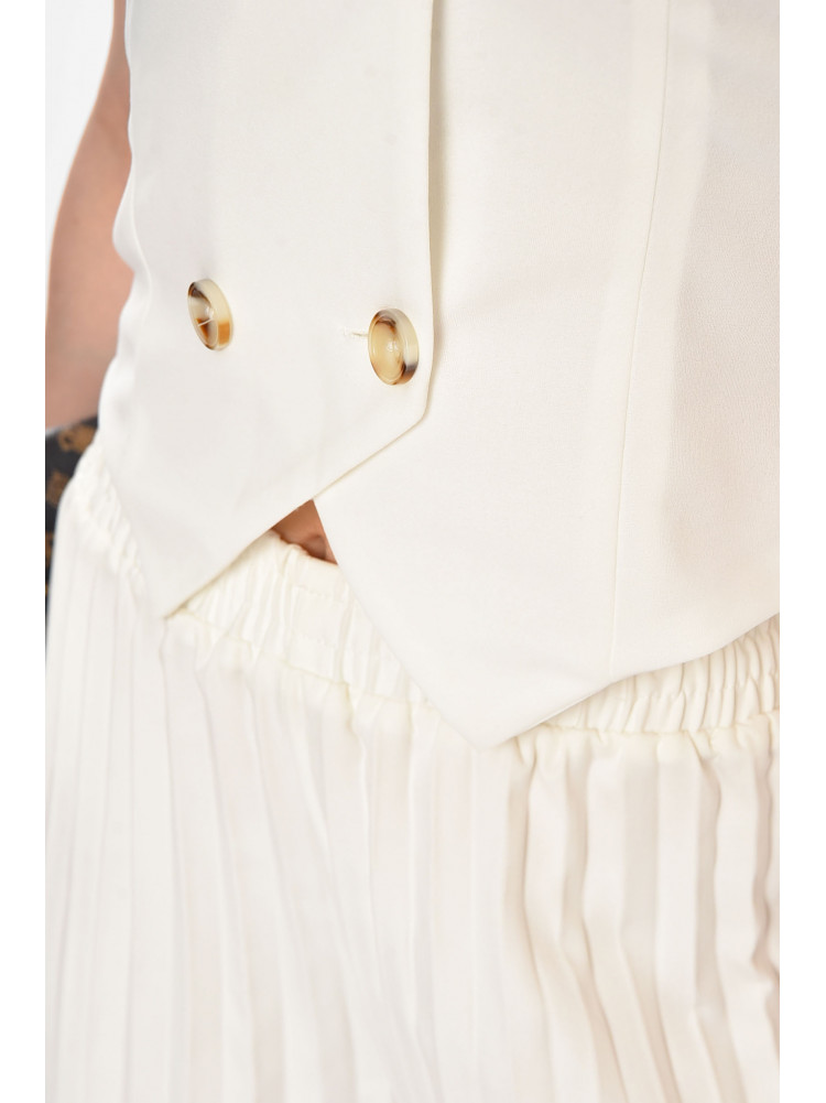 Костюм женский однотонный белого цвета 213648C