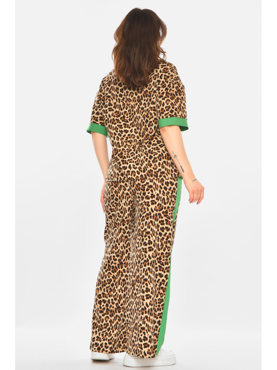 Костюм женский бежевого цвета с принтом 213656C