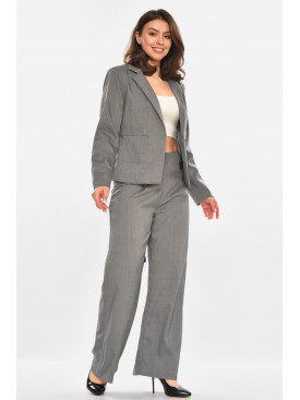 Костюм женский однотонный серого цвета 213658C