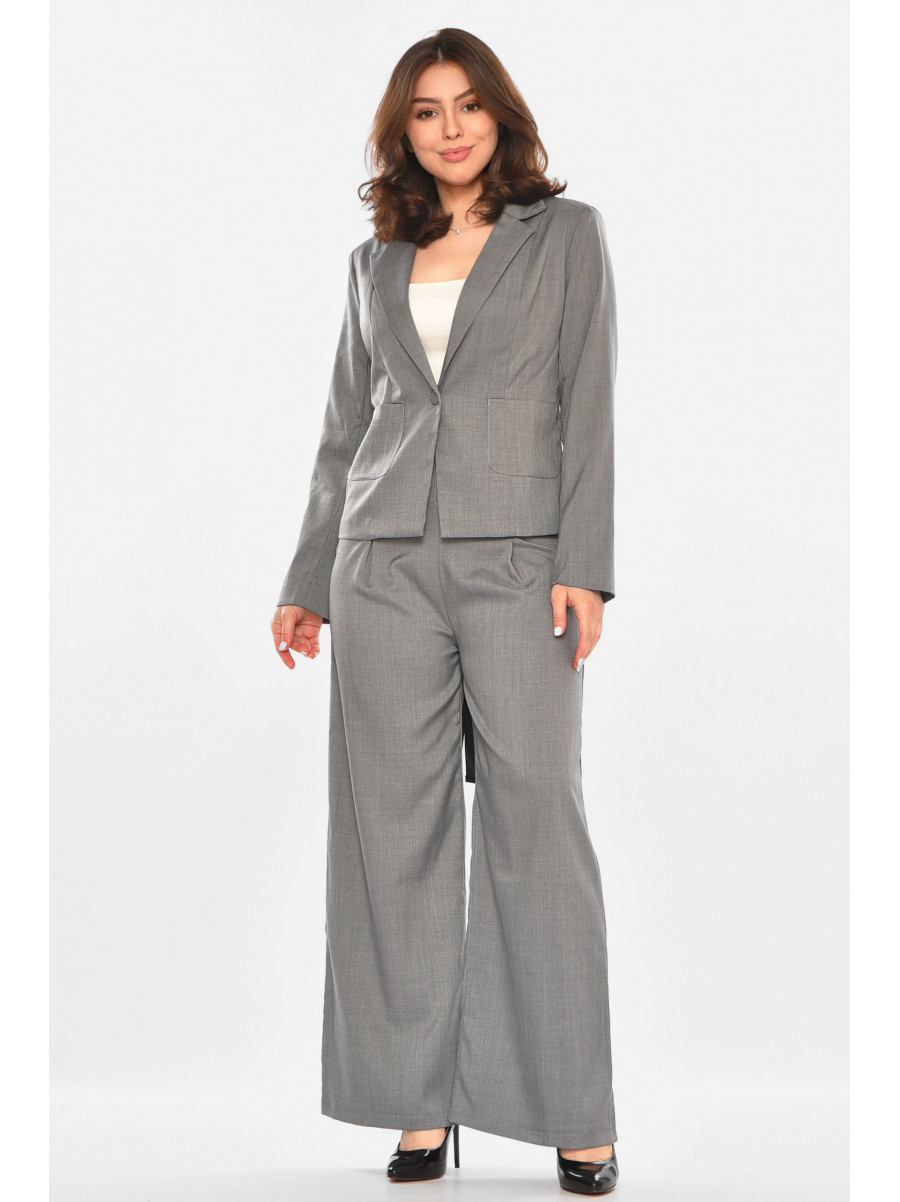 Костюм женский однотонный серого цвета 213658C