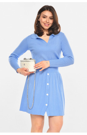 Костюм женский однотонный голубого цвета 213659C