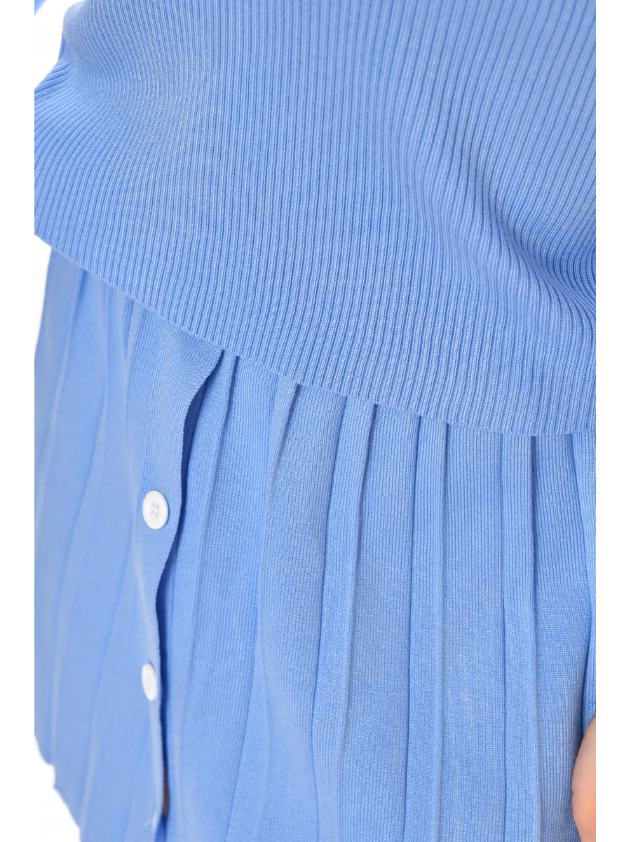 Костюм женский однотонный голубого цвета 213659C