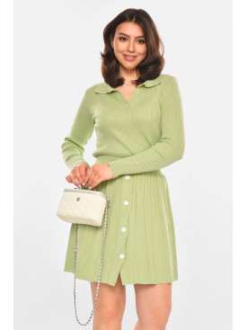 Костюм жіночий однотонний салатового кольору 213660C