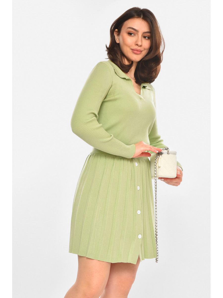 Костюм женский однотонный салатового цвета 213660C
