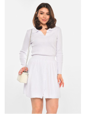 Костюм женский однотонный белого цвета 213662C