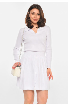 Костюм женский однотонный белого цвета 213662C