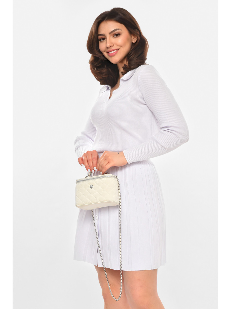Костюм женский однотонный белого цвета 213662C