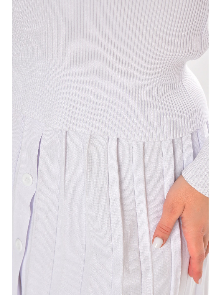 Костюм женский однотонный белого цвета 213662C