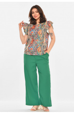 Костюм женский зеленого цвета с принтом 213663C