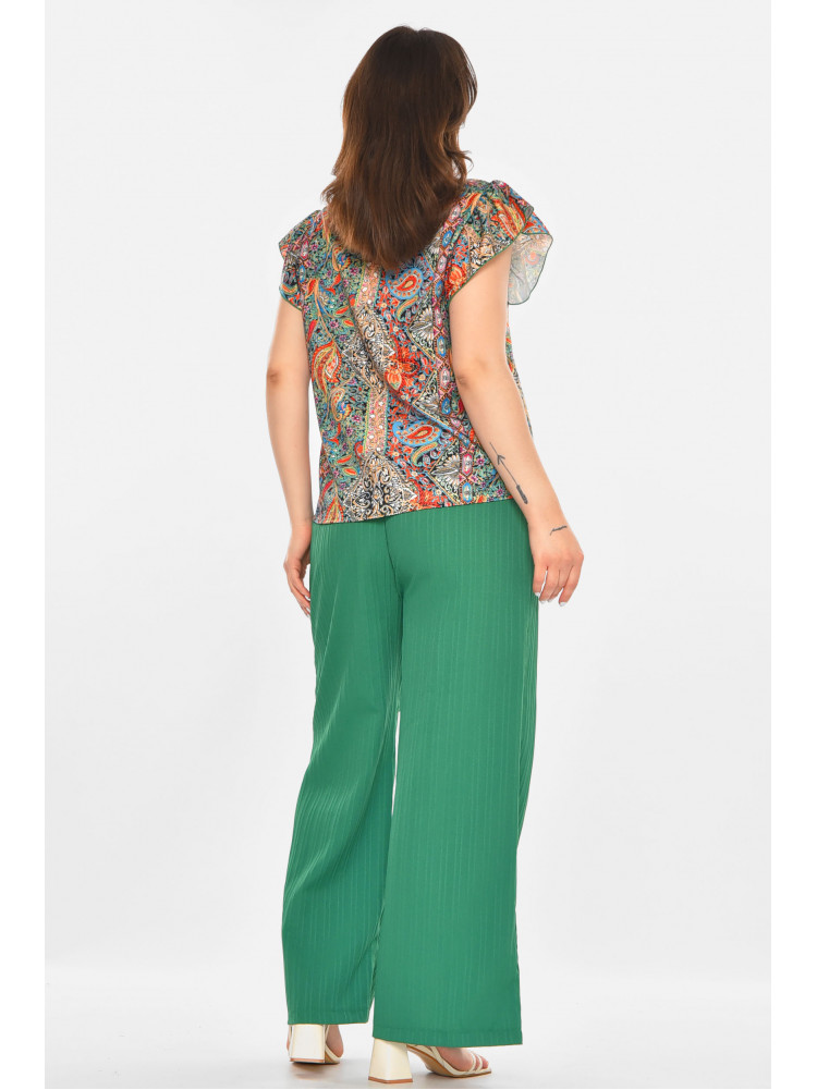 Костюм женский зеленого цвета с принтом 213663C