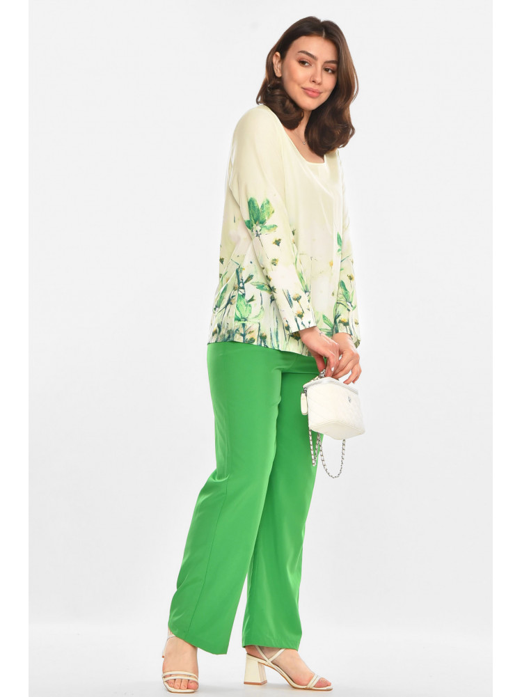 Костюм женский зеленого цвета с принтом 213666C