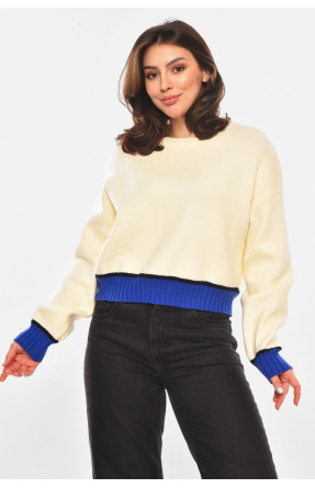 Свитер женский вязаный молочного цвета 213670C