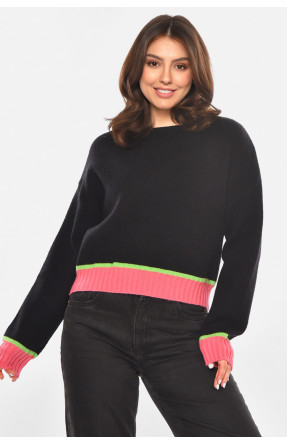 Свитер женский вязаный черного цвета 213672C