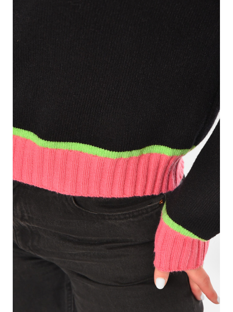 Свитер женский вязаный черного цвета 213672C