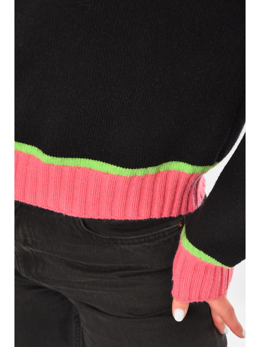 Свитер женский вязаный черного цвета 213672C