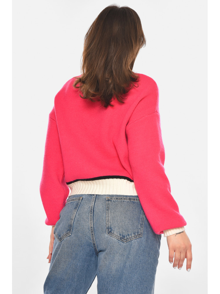 Свитер женский вязаный розового цвета 213674C