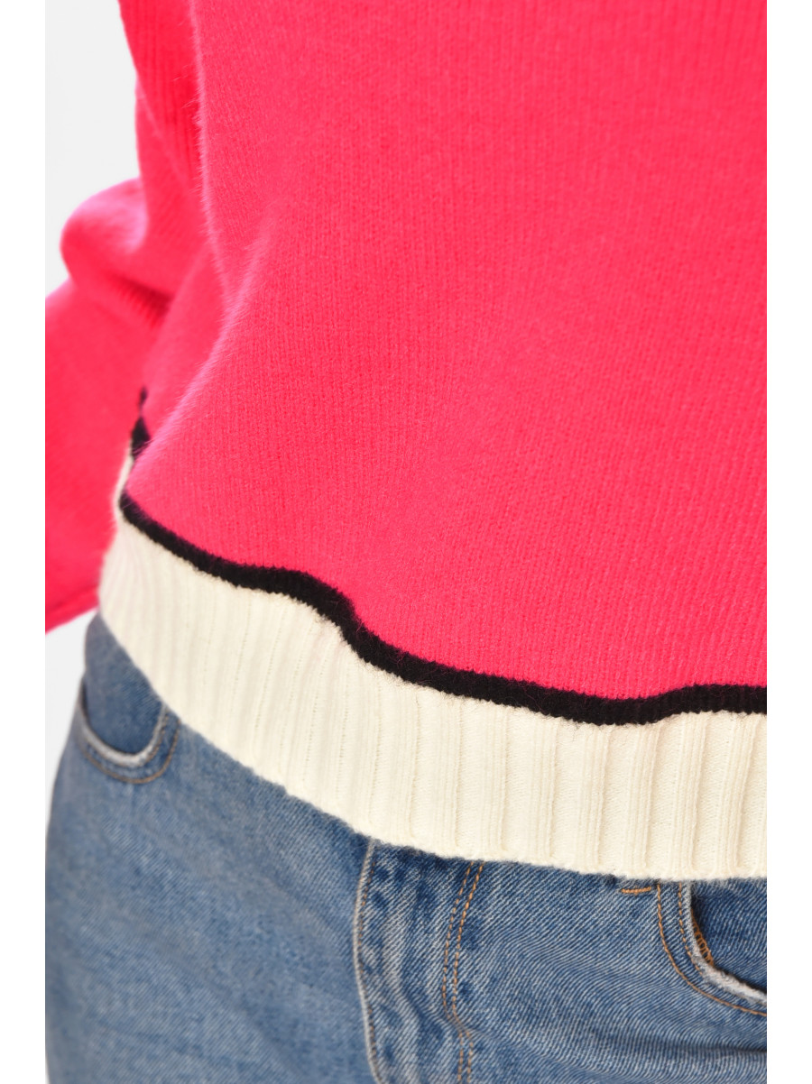 Свитер женский вязаный розового цвета 213674C
