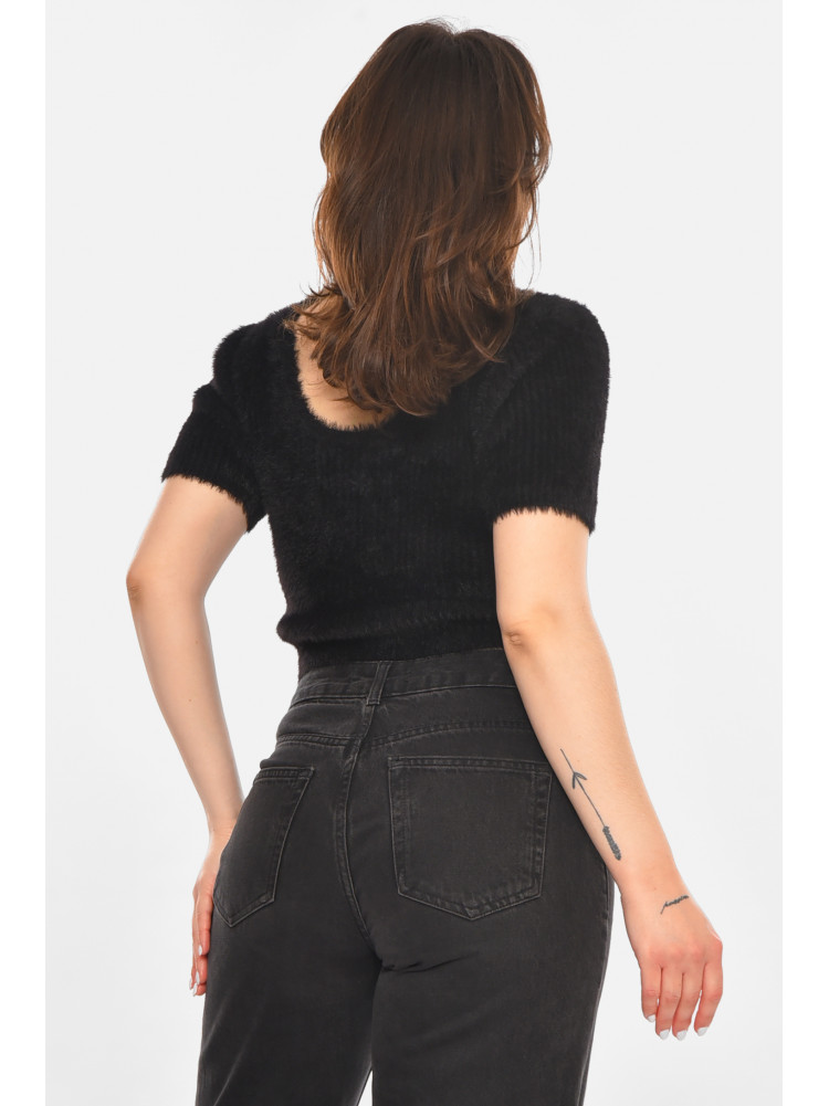 Кофта женская травка однотонная черного цвета 213678C