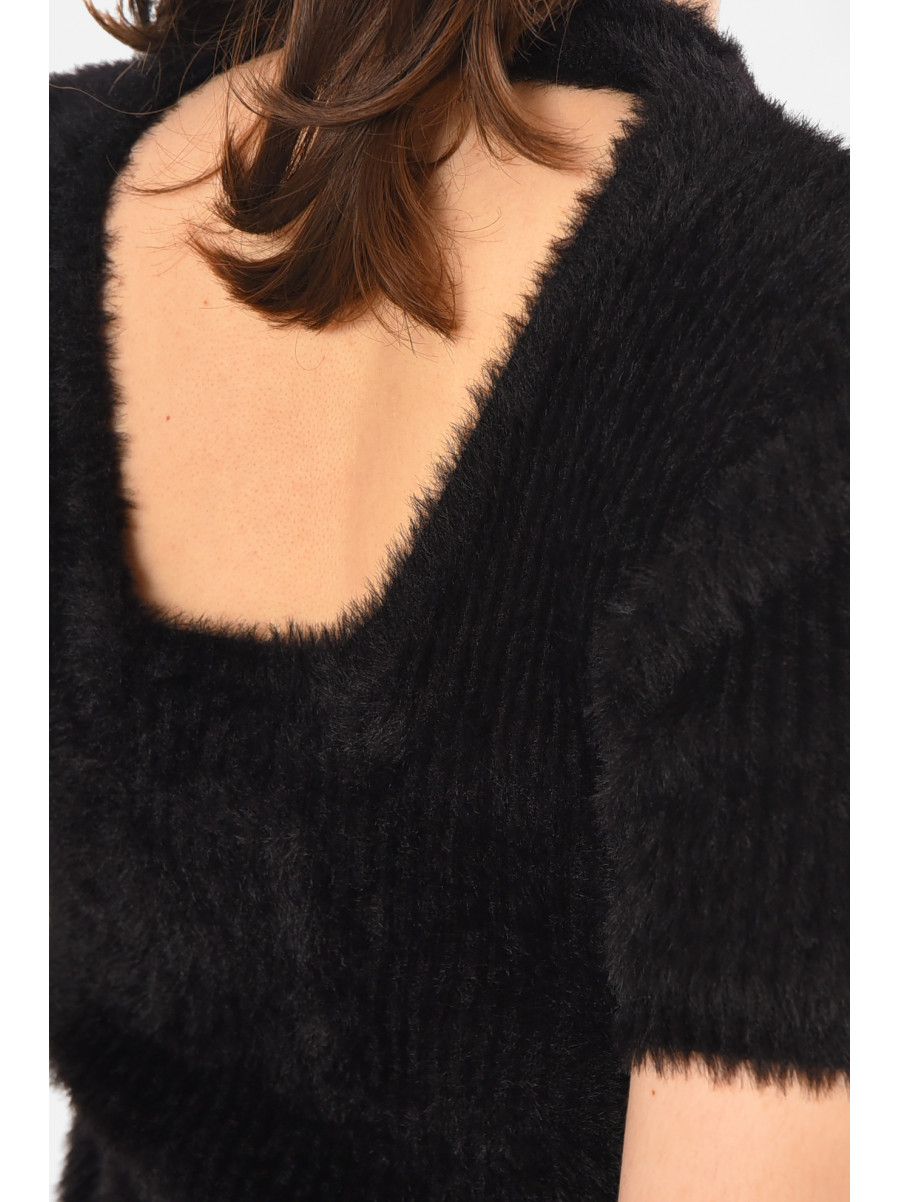 Кофта женская травка однотонная черного цвета 213678C