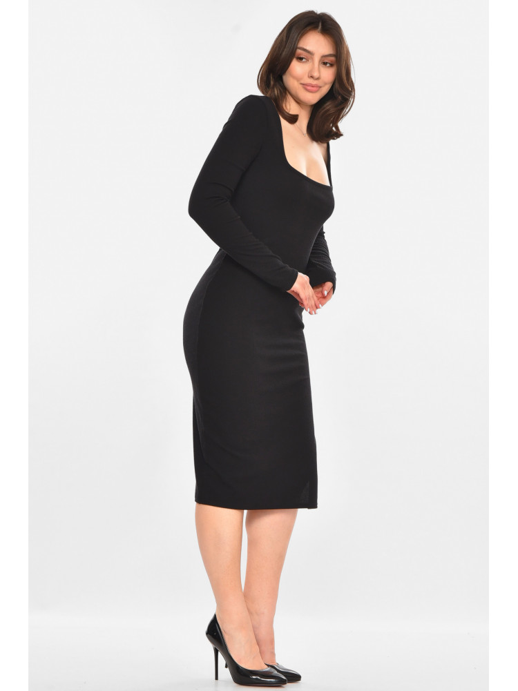 Платье женское однотонное черного цвета 213700C