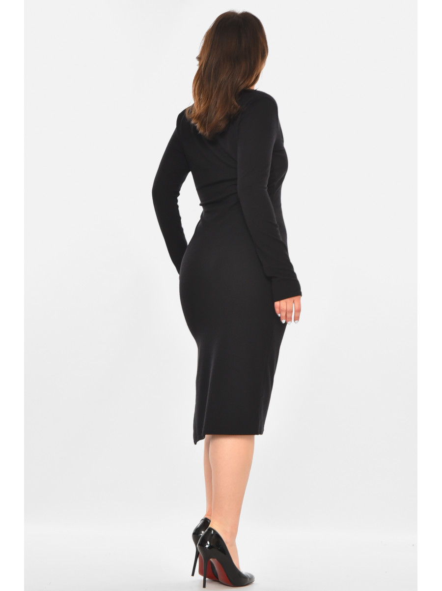 Платье женское однотонное черного цвета 213700C