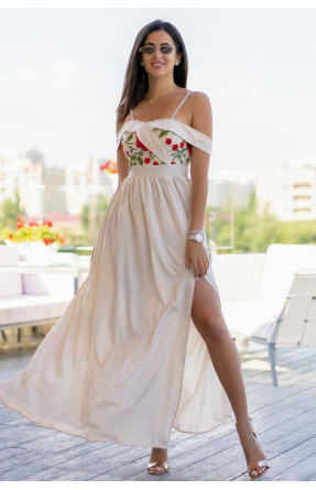 Платье женское бежевого цвета 5330 213718C