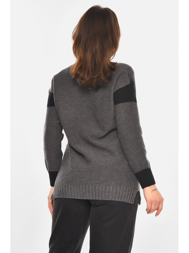 Свитер женский серого цвета с принтом 213731C