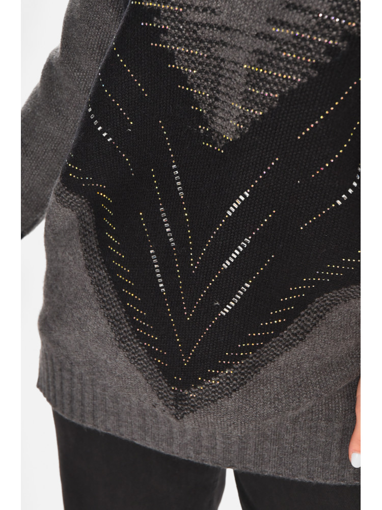 Свитер женский серого цвета с принтом 213731C